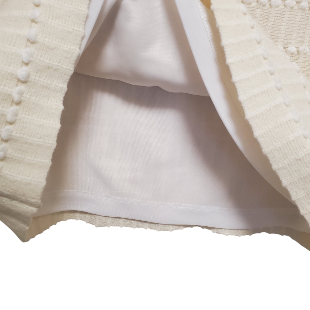 NWT Etcetera Crochet Knit Pencil Skirt Textured Rib Rare Ivory Velocity - Picture 6 of 10